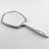 Sterling Silver Pink Guilloche Enamel Hand Mirror