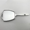 Sterling Silver Pink Guilloche Enamel Hand Mirror