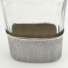 Attractive Sterling Silver and Cut Glass Edwardian Hip Flask