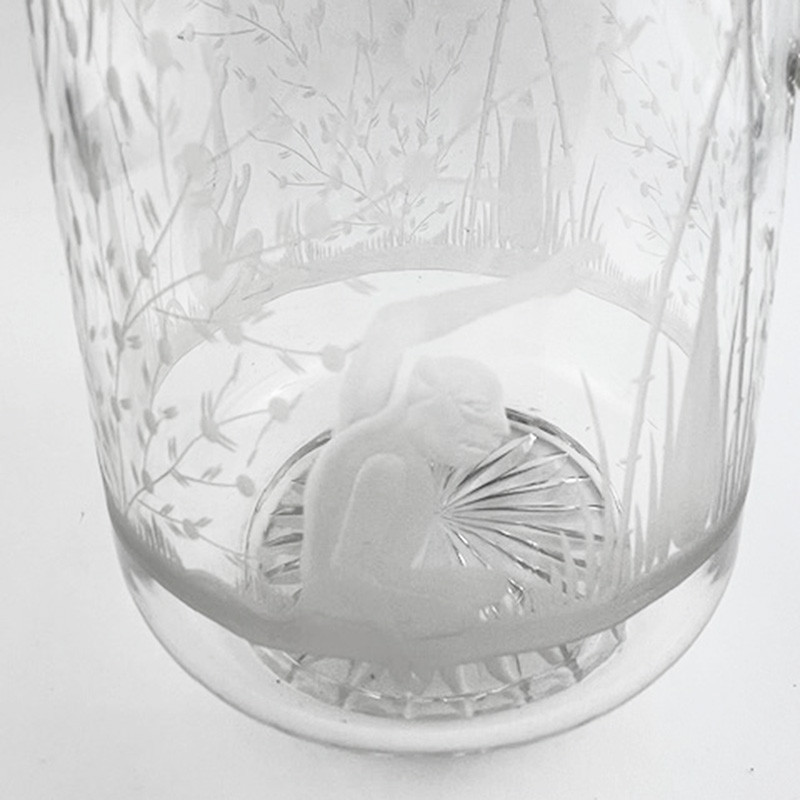 Glyptic Glass Art Finnish Spitz Dog Highball Glass