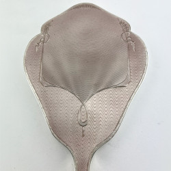 Dusty Pink Guilloche Enamel and Silver Hand Mirror