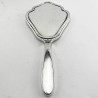 Dusty Pink Guilloche Enamel and Silver Hand Mirror