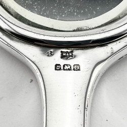 Dusty Pink Guilloche Enamel and Silver Hand Mirror