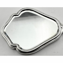 Dusty Pink Guilloche Enamel and Silver Hand Mirror