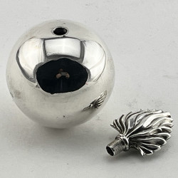 Victorian Sterling Silver Globe Grenade Cigar Table Lighter