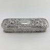 Very Decorative Victorian Sterling Silver Jewellery or Trinket Box