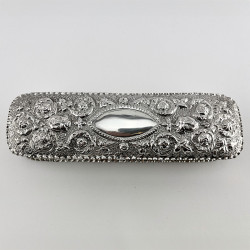 Very Decorative Victorian Sterling Silver Jewellery or Trinket Box