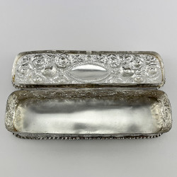 Very Decorative Victorian Sterling Silver Jewellery or Trinket Box