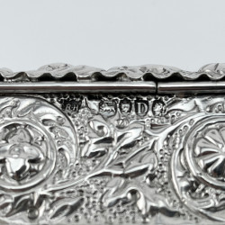 Very Decorative Victorian Sterling Silver Jewellery or Trinket Box