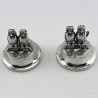 Pair of Figural Sterling Silver Owl Menu Holders (1910)