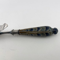 Victorian Silver Plated Asparagus Servers with Doulton Lambeth Stoneware Handle