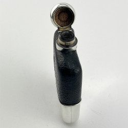 Smart Edwardian Sterling Silver and Leather Hip Flask