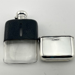 Smart Edwardian Sterling Silver and Leather Hip Flask