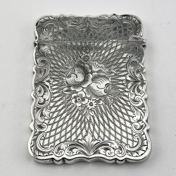 Beautiful Engraved Victorian Sterling Silver Card Case