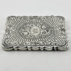 Beautiful Engraved Victorian Sterling Silver Card Case