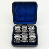 Unusual Victorian Boxed Set of Six Silver Plated Napkin Rings (c.1890)