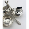 Rare and Unusual Victorian Silver Plated Curling Stones Condiment