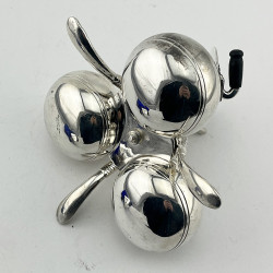Rare and Unusual Victorian Silver Plated Curling Stones Condiment