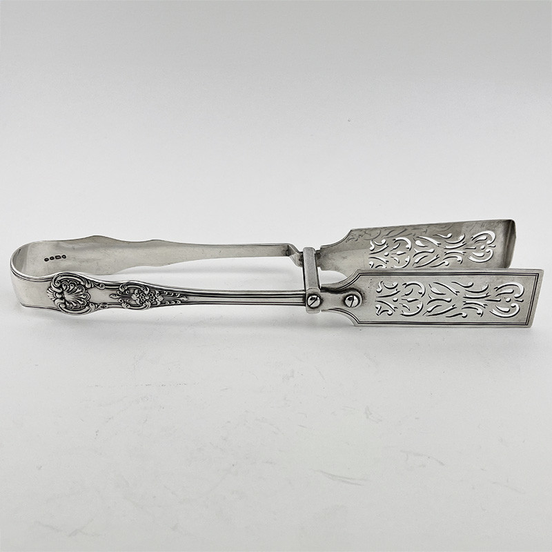 Good Quality Early Victorian Sterling Silver Asparagus Tongs (1846)