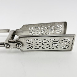 Good Quality Early Victorian Sterling Silver Asparagus Tongs