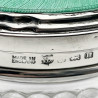 Large Green Guilloche Enamel Dressing Table Jar