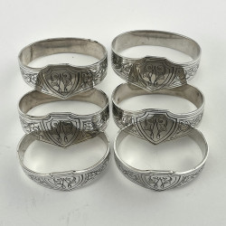 Unusual Late Victorian Boxed Silver Plated Napkin Rings