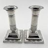 Late Victorian Sterling Silver Corinthian Style Candlesticks (1899)