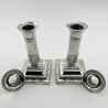 Late Victorian Sterling Silver Corinthian Style Candlesticks