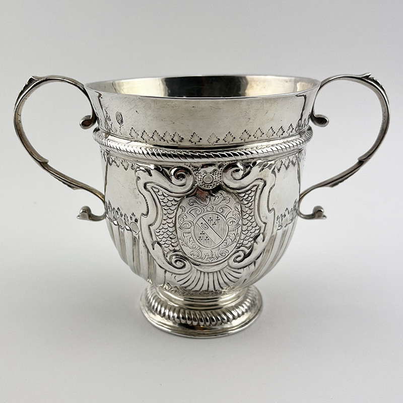 Large Queen Anne Period Britannia Sterling Silver Cup or Porringer