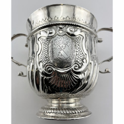 Large Queen Anne Period Britannia Sterling Silver Cup or Porringer