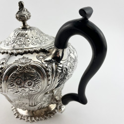 Victorian Sterling Silver Tea Pot in an Inverted Pear Shape