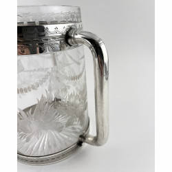 Decorative Victorian Silver Plate and Glass Loving Cup