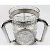 Decorative Victorian Silver Plate and Glass Loving Cup