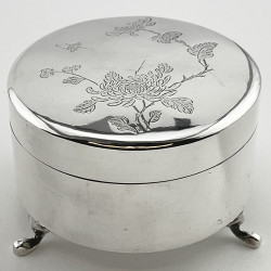 Good Quality Chinese Export Sterling Silver Jewellery or Trinket Box