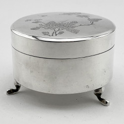 Good Quality Chinese Export Sterling Silver Jewellery or Trinket Box