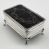 Sterling Silver and Tortoiseshell Pique Work Jewellery or Trinket Box