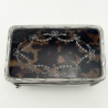 Sterling Silver and Tortoiseshell Pique Work Jewellery or Trinket Box
