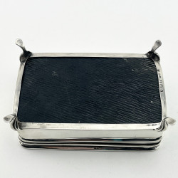 Sterling Silver and Tortoiseshell Pique Work Jewellery or Trinket Box