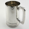 Handsome Sterling Silver Pint Mug with Squared Handle