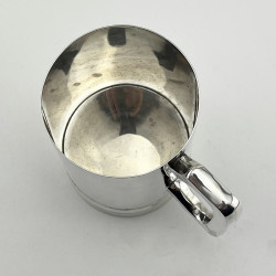 Handsome Sterling Silver Pint Mug with Squared Handle
