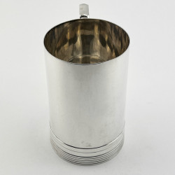 Handsome Sterling Silver Pint Mug with Squared Handle