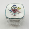 Beautiful English Pale Blue Guilloche Enamel Sterling Silver Dressing Table Jar