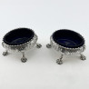 Pair of Heavy Gauge George III Sterling Silver Salts Cellars (1770)