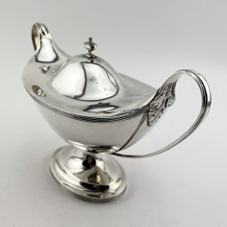 Very Elegant Boat Shaped Sterling Silver Sauce Tureen