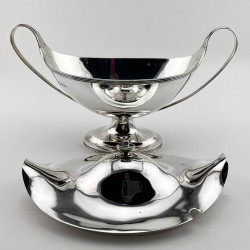 Very Elegant Boat Shaped Sterling Silver Sauce Tureen