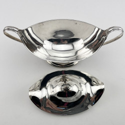 Very Elegant Boat Shaped Sterling Silver Sauce Tureen