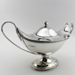 Very Elegant Boat Shaped Sterling Silver Sauce Tureen