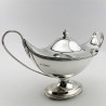 Very Elegant Boat Shaped Sterling Silver Sauce Tureen
