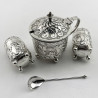 Victorian Sterling Silver Boxed Three Piece Condiment Set