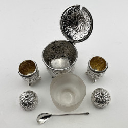 Victorian Sterling Silver Boxed Three Piece Condiment Set